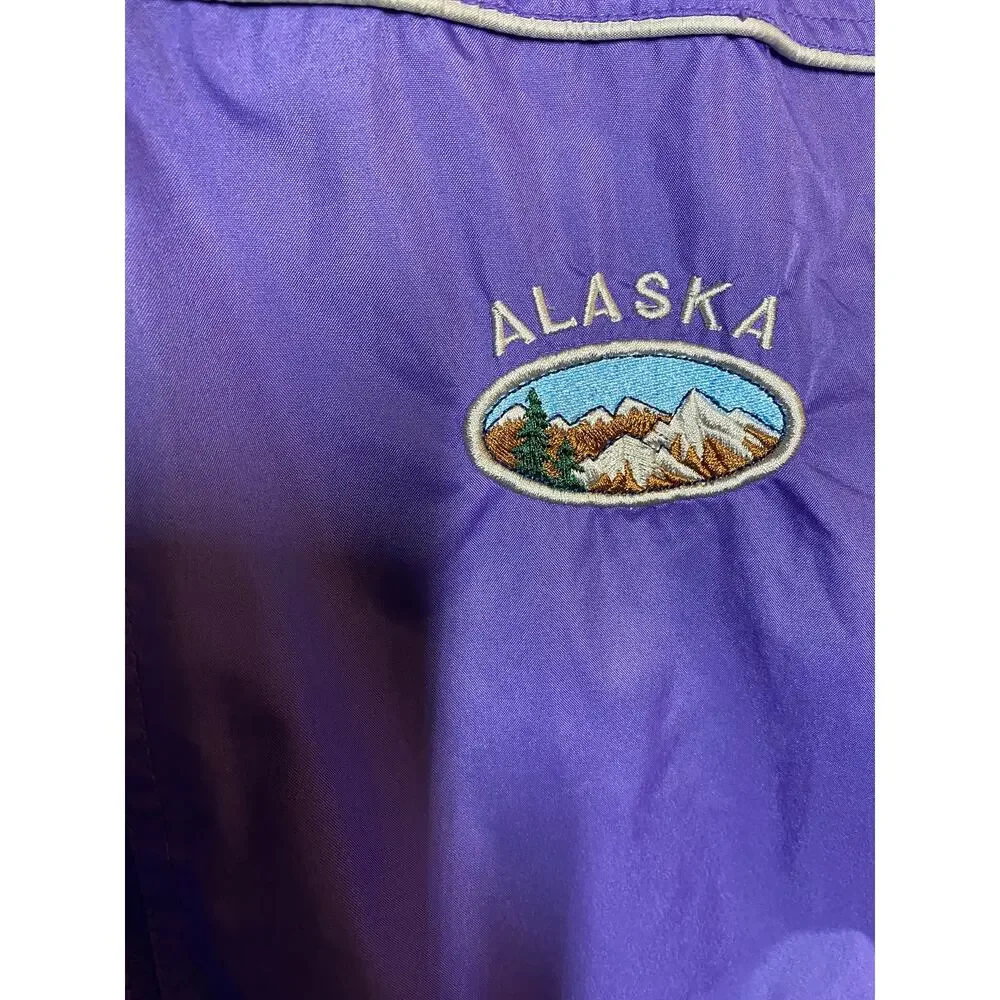 Dimco Apparel Alaska Souvenir Windbreaker Jacket with Hood Purple Small
